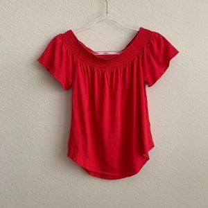 Express off the shoulder red top